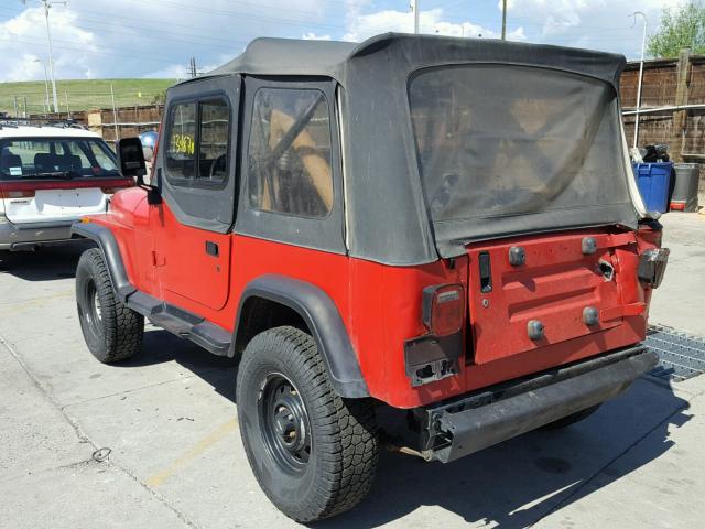 2J4FY19P0MJ132835 - 1991 JEEP WRANGLER / RED photo 3