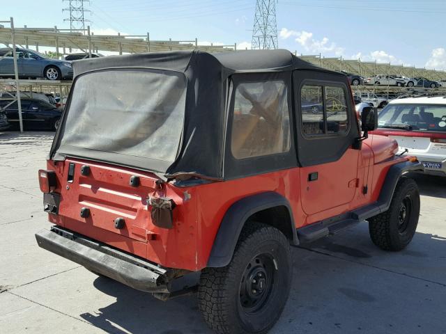 2J4FY19P0MJ132835 - 1991 JEEP WRANGLER / RED photo 4