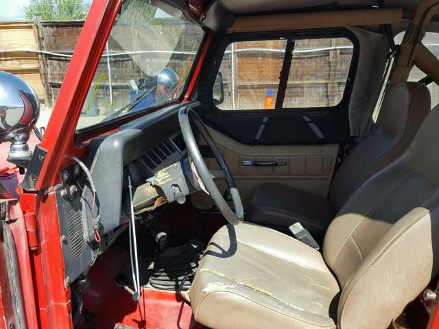 2J4FY19P0MJ132835 - 1991 JEEP WRANGLER / RED photo 5