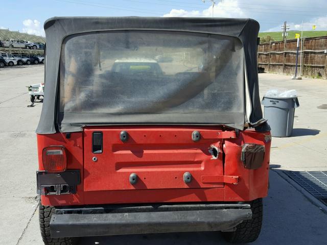 2J4FY19P0MJ132835 - 1991 JEEP WRANGLER / RED photo 9