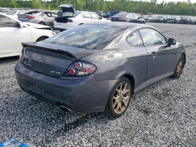 KMHHN66F77U245265 - 2007 HYUNDAI TIBURON GT CHARCOAL photo 4