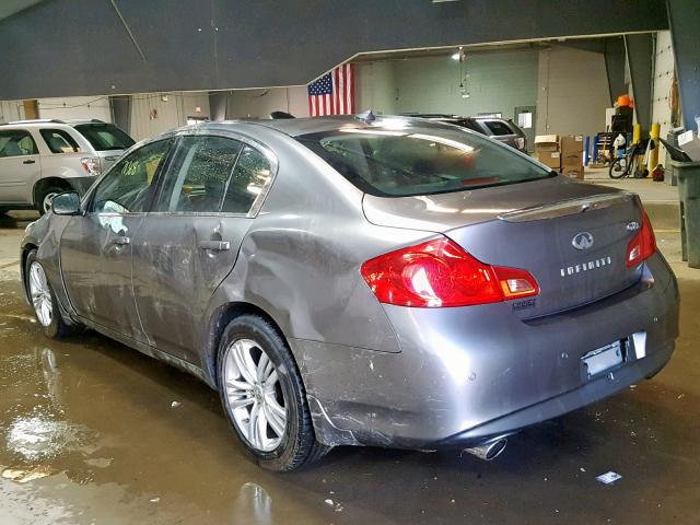 JN1CV6AR6AM459562 - 2010 INFINITI G37 GRAY photo 3