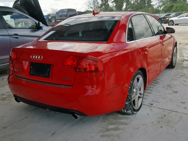 WAUAF68E85A515865 - 2005 AUDI A4 2.0T RED photo 4