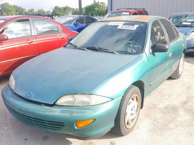 1G1JF5249X7110782 - 1999 CHEVROLET CAVALIER L GREEN photo 2