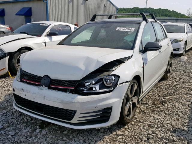 3VW4T7AU2GM002744 - 2016 VOLKSWAGEN GTI S/SE WHITE photo 2