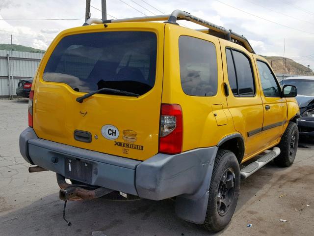 5N1ED28Y21C523516 - 2001 NISSAN XTERRA XE YELLOW photo 4