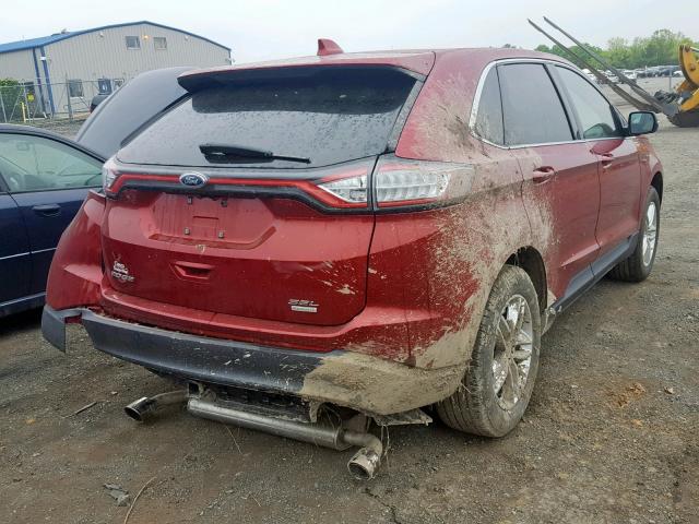 2FMPK3J99HBC24476 - 2017 FORD EDGE SEL RED photo 4