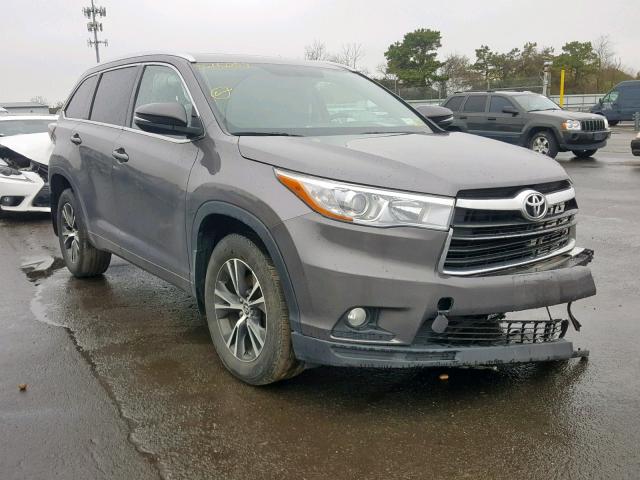 5TDJKRFH3GS304382 - 2016 TOYOTA HIGHLANDER GRAY photo 1