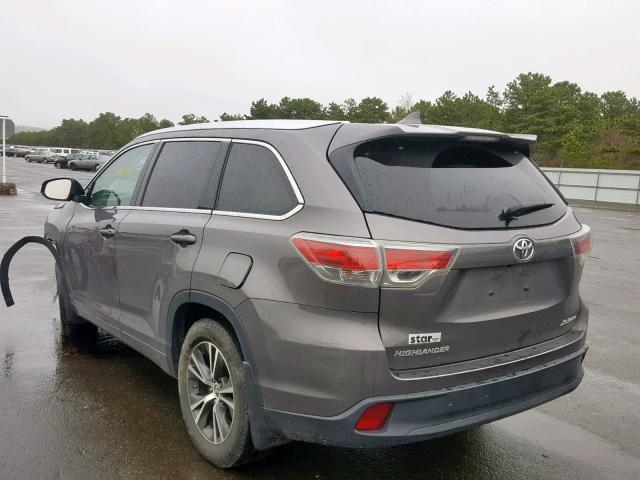 5TDJKRFH3GS304382 - 2016 TOYOTA HIGHLANDER GRAY photo 3