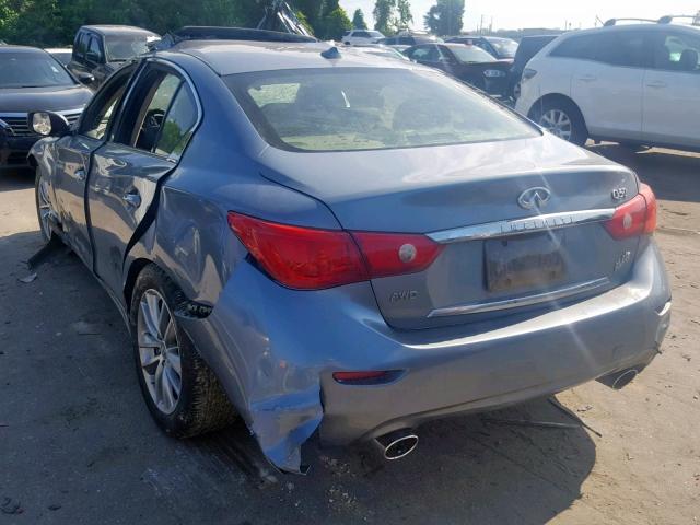 JN1BV7AR5EM685387 - 2014 INFINITI Q50 BASE TEAL photo 3