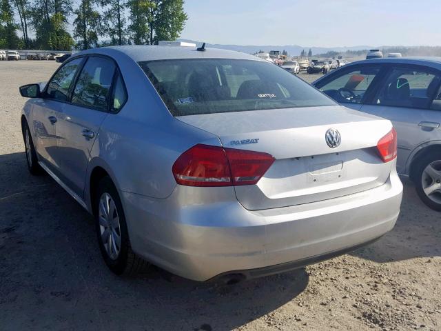 1VWAP7A37CC076283 - 2012 VOLKSWAGEN PASSAT S SILVER photo 3