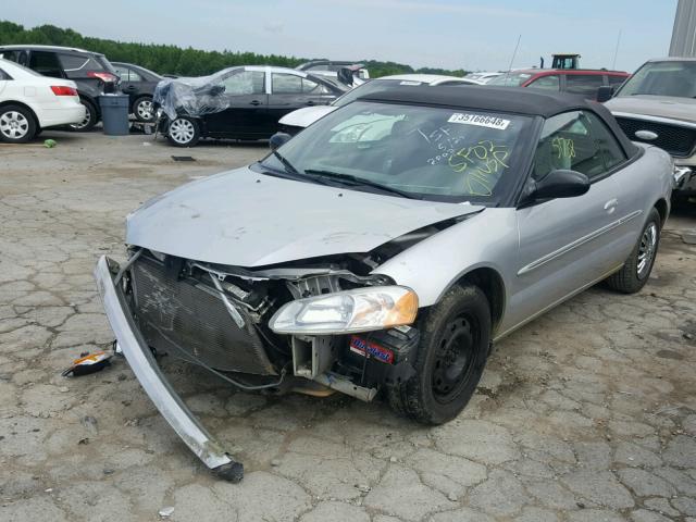 1C3EL45R32N173551 - 2002 CHRYSLER SEBRING LX SILVER photo 2