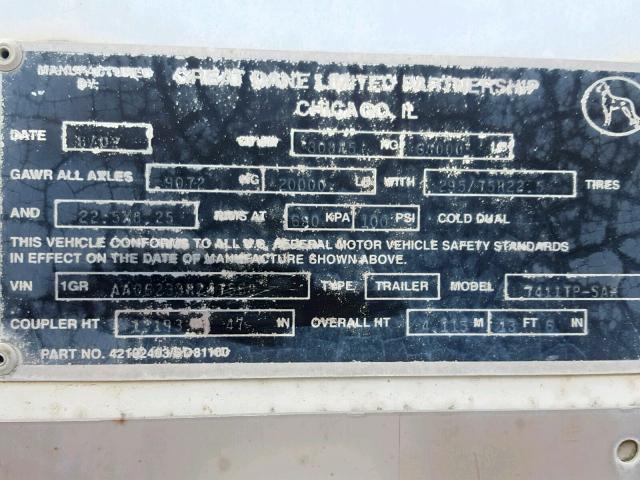 1GRAA06233K247568 - 2003 GREAT DANE TRAILER DRY 53FT WHITE photo 10