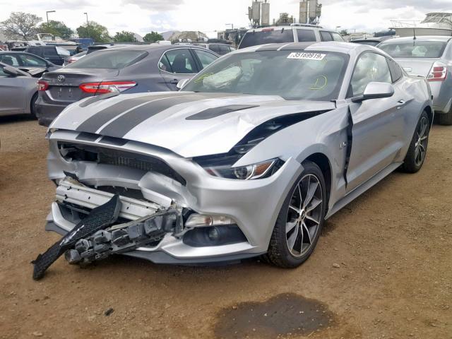 1FA6P8CF4H5214255 - 2017 FORD MUSTANG GT SILVER photo 2