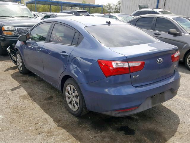 KNADM4A30G6667810 - 2016 KIA RIO LX BLUE photo 3