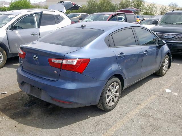 KNADM4A30G6667810 - 2016 KIA RIO LX BLUE photo 4