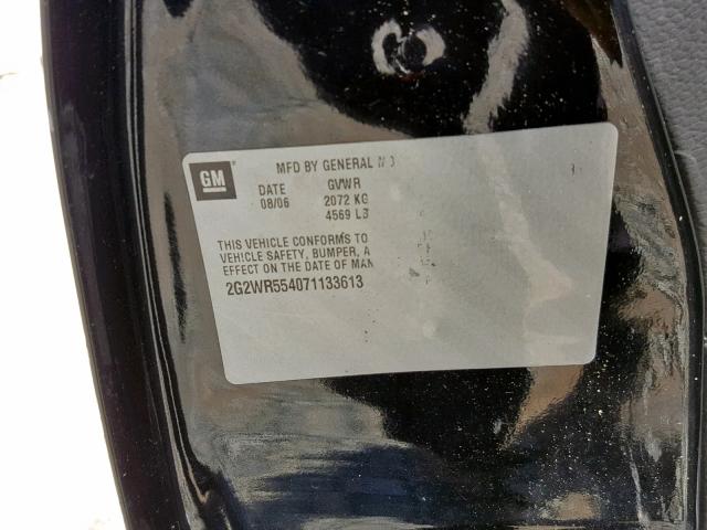 2G2WR554071133613 - 2007 PONTIAC GRAND PRIX BLACK photo 10