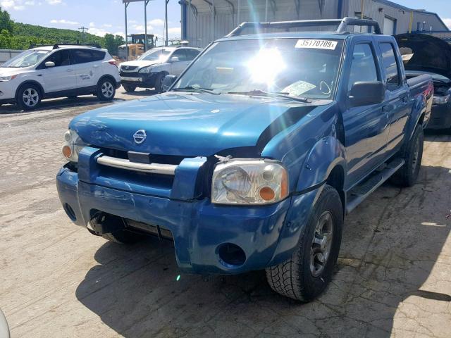 1N6ED27T34C480574 - 2004 NISSAN FRONTIER C BLUE photo 2