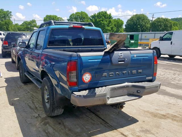 1N6ED27T34C480574 - 2004 NISSAN FRONTIER C BLUE photo 3