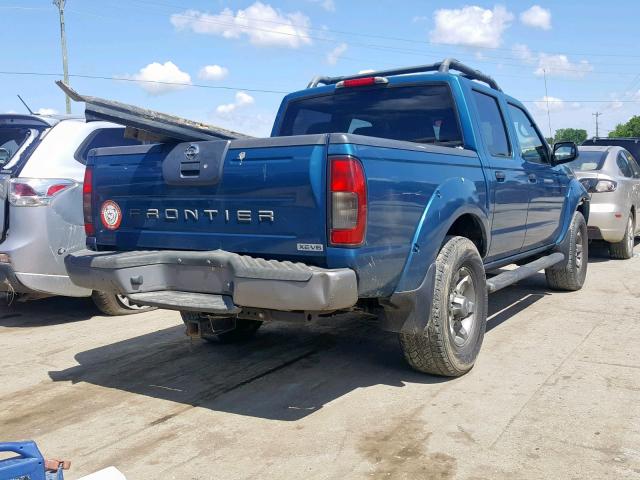 1N6ED27T34C480574 - 2004 NISSAN FRONTIER C BLUE photo 4