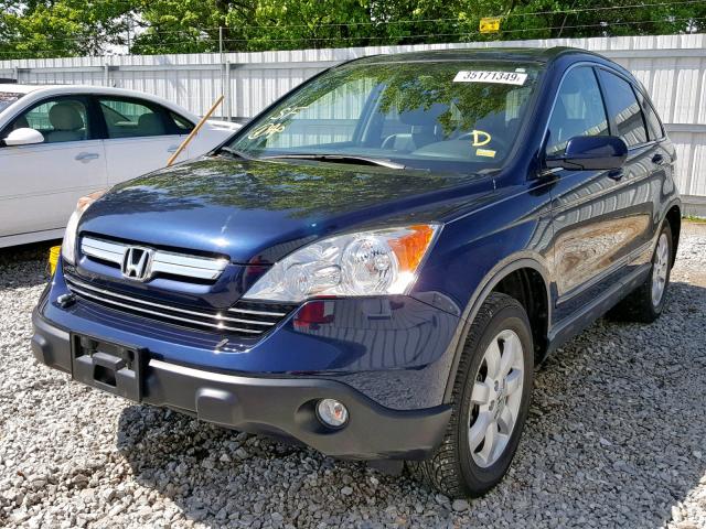 JHLRE48757C003716 - 2007 HONDA CR-V EXL BLUE photo 2