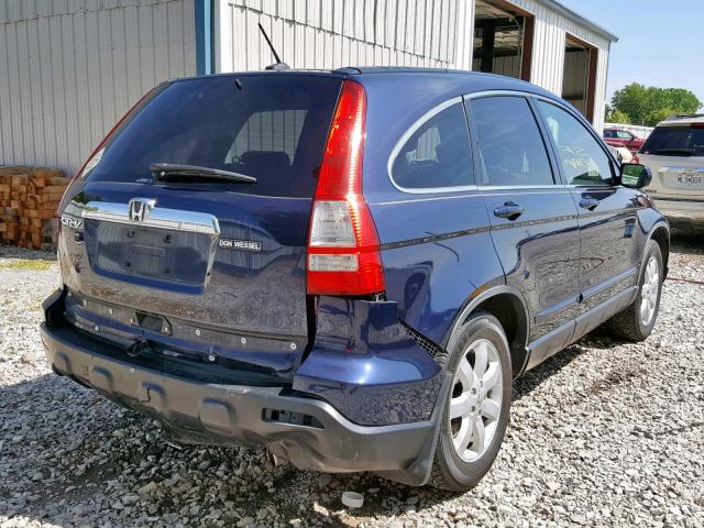 JHLRE48757C003716 - 2007 HONDA CR-V EXL BLUE photo 4