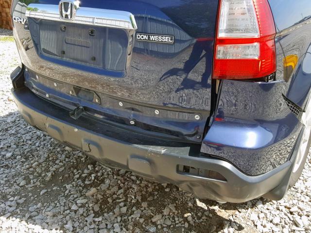 JHLRE48757C003716 - 2007 HONDA CR-V EXL BLUE photo 9