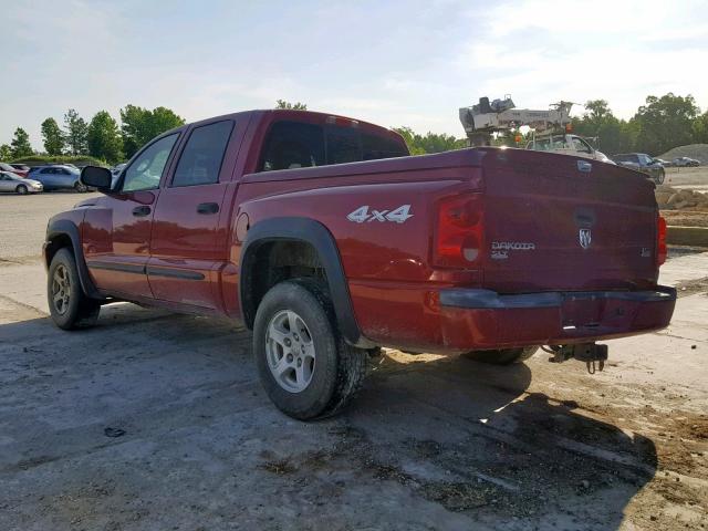 1D7HW48N27S128401 - 2007 DODGE DAKOTA QUA RED photo 3