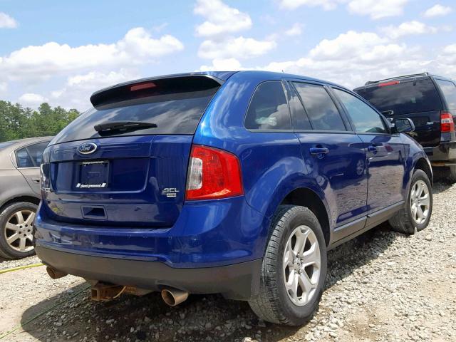 2FMDK4JC6DBB87157 - 2013 FORD EDGE SEL BLUE photo 4