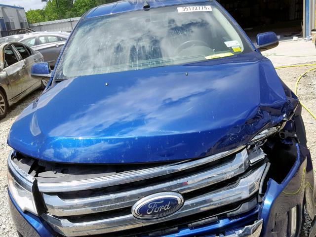 2FMDK4JC6DBB87157 - 2013 FORD EDGE SEL BLUE photo 7