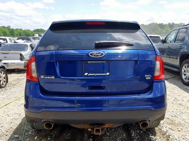 2FMDK4JC6DBB87157 - 2013 FORD EDGE SEL BLUE photo 9