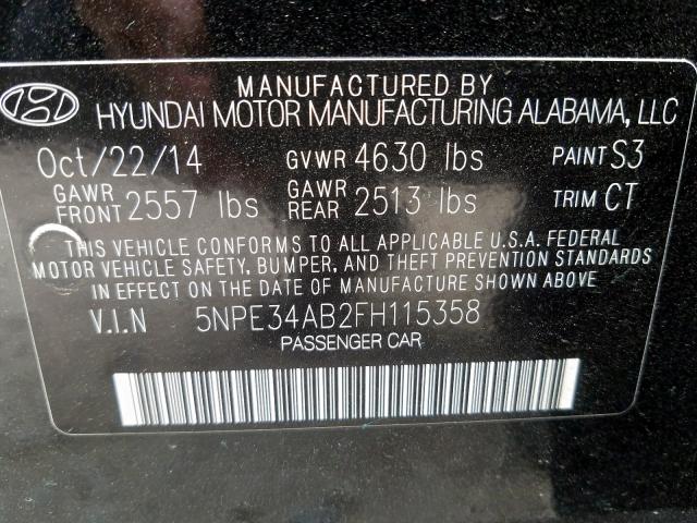 5NPE34AB2FH115358 - 2015 HYUNDAI SONATA SPORT  photo 10