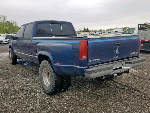 1GTHK33J4TF002838 - 1996 GMC SIERRA K35 BLUE photo 3