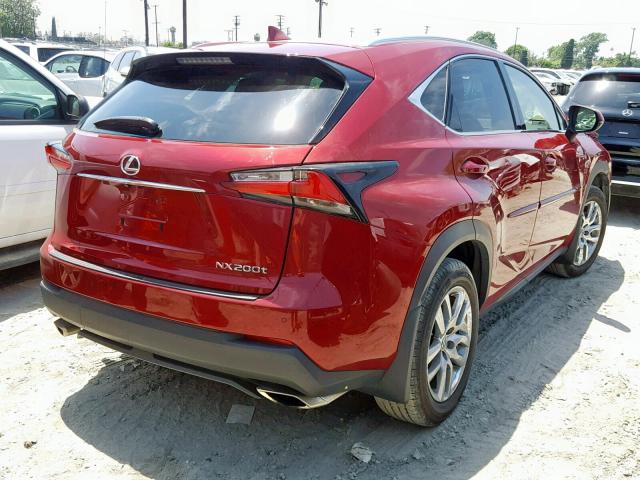 JTJYARBZ8F2007255 - 2015 LEXUS NX 200T RED photo 4