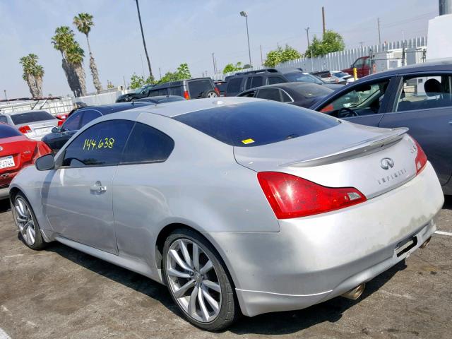 JNKCV64E88M107694 - 2008 INFINITI G37 BASE SILVER photo 3