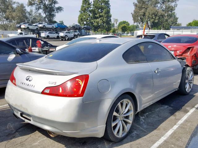 JNKCV64E88M107694 - 2008 INFINITI G37 BASE SILVER photo 4