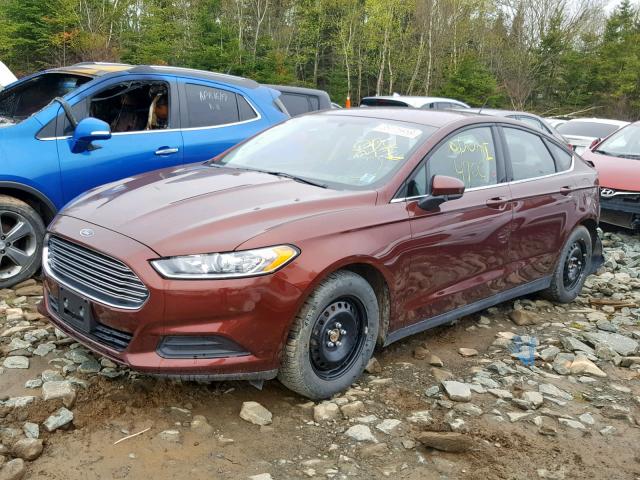 3FA6P0G75GR168080 - 2016 FORD FUSION S BURGUNDY photo 2