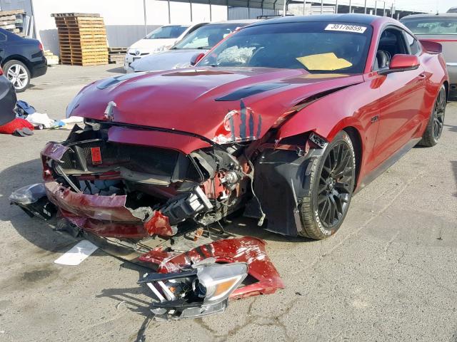 1FA6P8CF5F5314717 - 2015 FORD MUSTANG GT RED photo 2