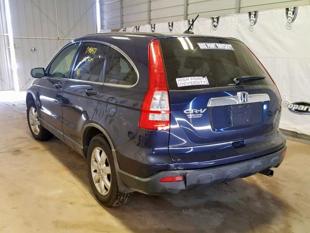 JHLRE48787C078619 - 2007 HONDA CR-V EXL BLUE photo 3