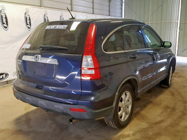 JHLRE48787C078619 - 2007 HONDA CR-V EXL BLUE photo 4