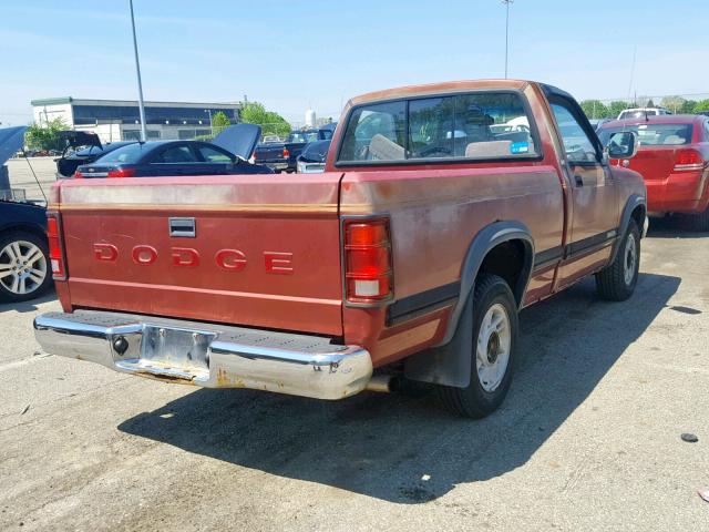 1B7FL26X8NS593023 - 1992 DODGE DAKOTA RED photo 4