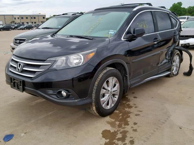 2HKRM4H77CH613387 - 2012 HONDA CR-V EXL BLACK photo 2