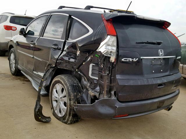 2HKRM4H77CH613387 - 2012 HONDA CR-V EXL BLACK photo 3