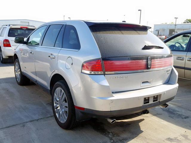 2LMDJ8JC4ABJ24567 - 2010 LINCOLN MKX SILVER photo 3