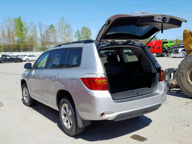 5TDJK3EHXAS037196 - 2010 TOYOTA HIGHLANDER SILVER photo 3