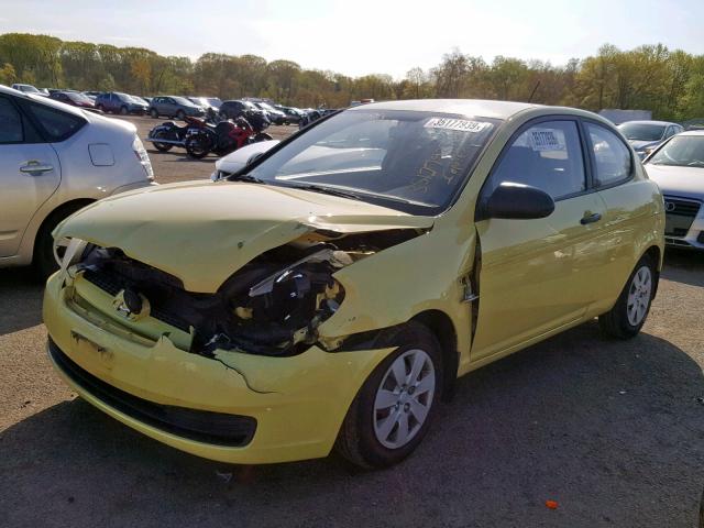 KMHCM36C69U118995 - 2009 HYUNDAI ACCENT GS YELLOW photo 2