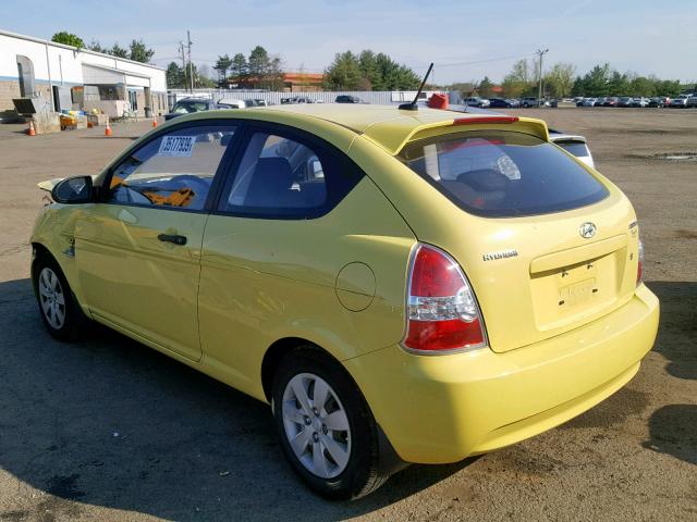 KMHCM36C69U118995 - 2009 HYUNDAI ACCENT GS YELLOW photo 3