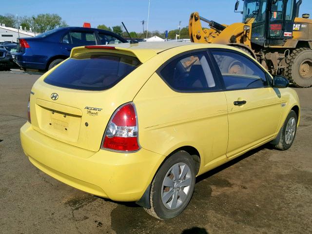 KMHCM36C69U118995 - 2009 HYUNDAI ACCENT GS YELLOW photo 4