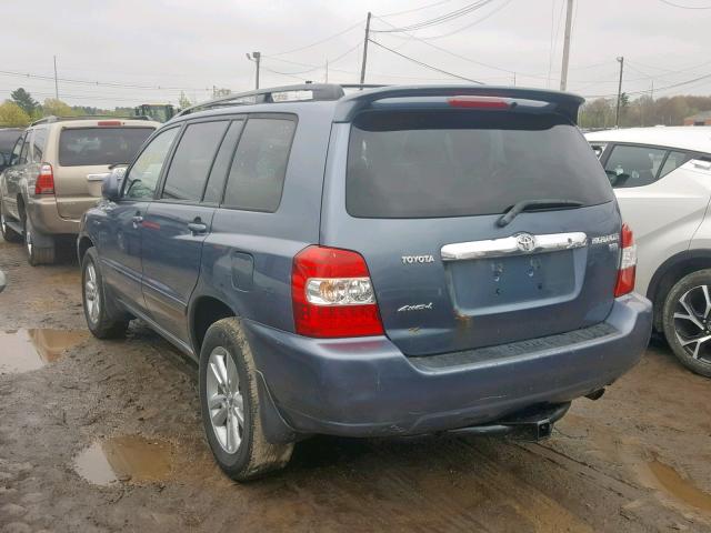 JTEEW21A960008125 - 2006 TOYOTA HIGHLANDER BLUE photo 3