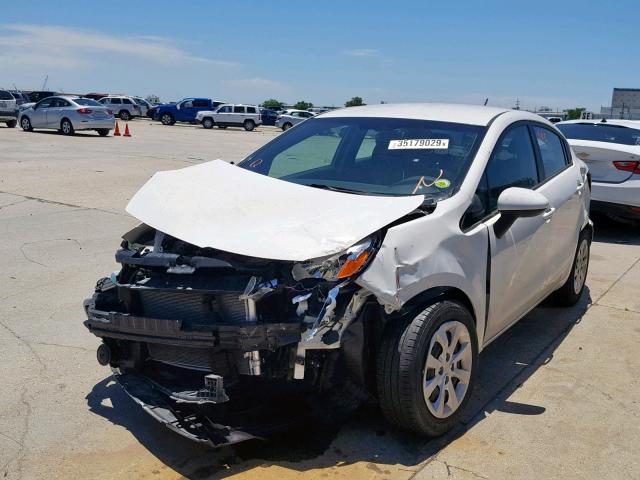 KNADM4A33F6504468 - 2015 KIA RIO LX WHITE photo 2